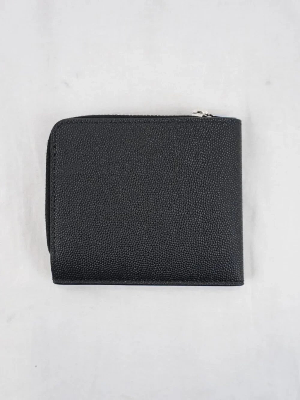 Saint Laurent East/West Zip-Around Wallet In Black Grain de Poudre Leather - NWT - Picture 3 of 13